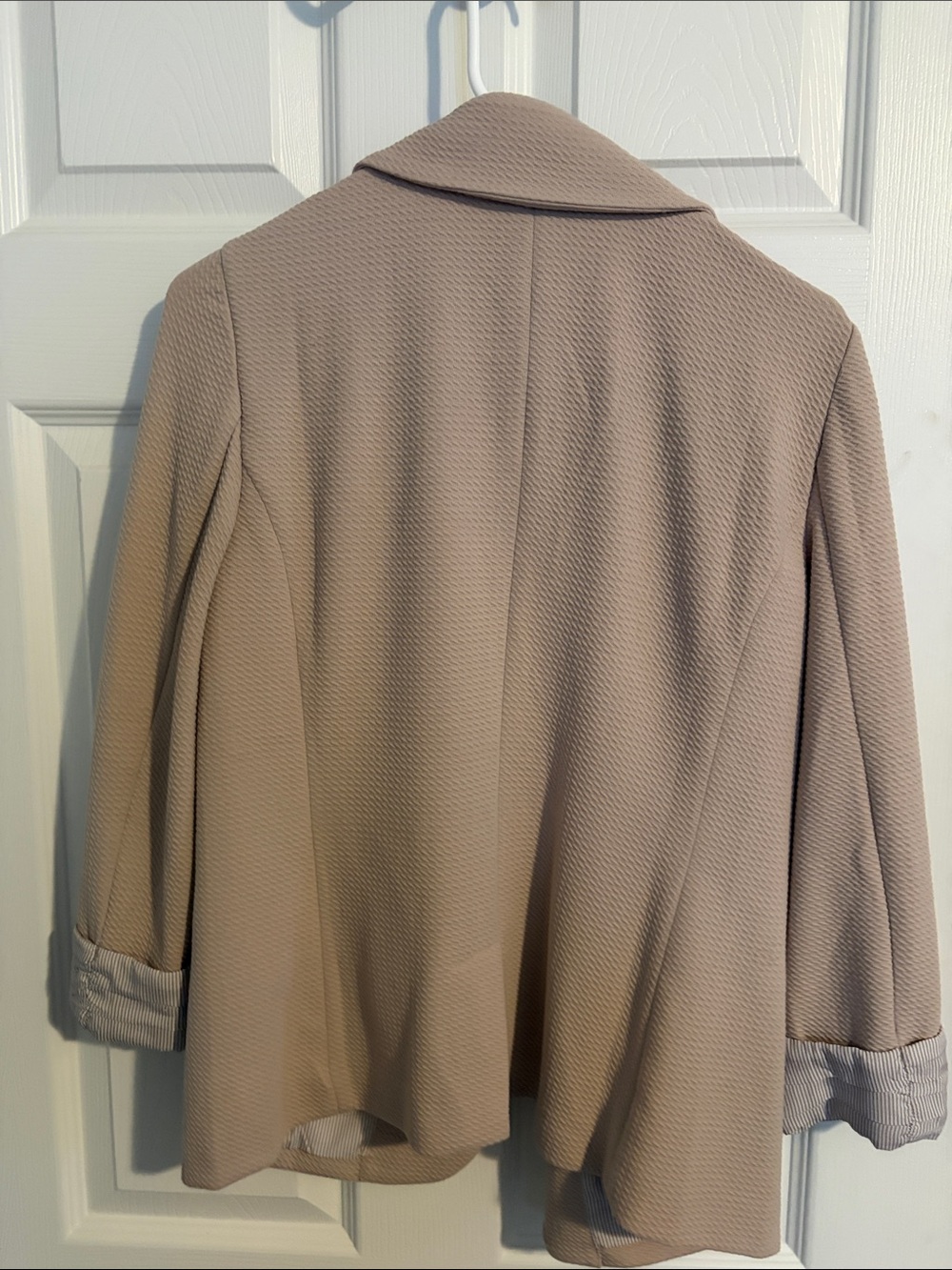 Skies Are Blue Taupe Textured Open-Front Blazer - Picture 3 of 3